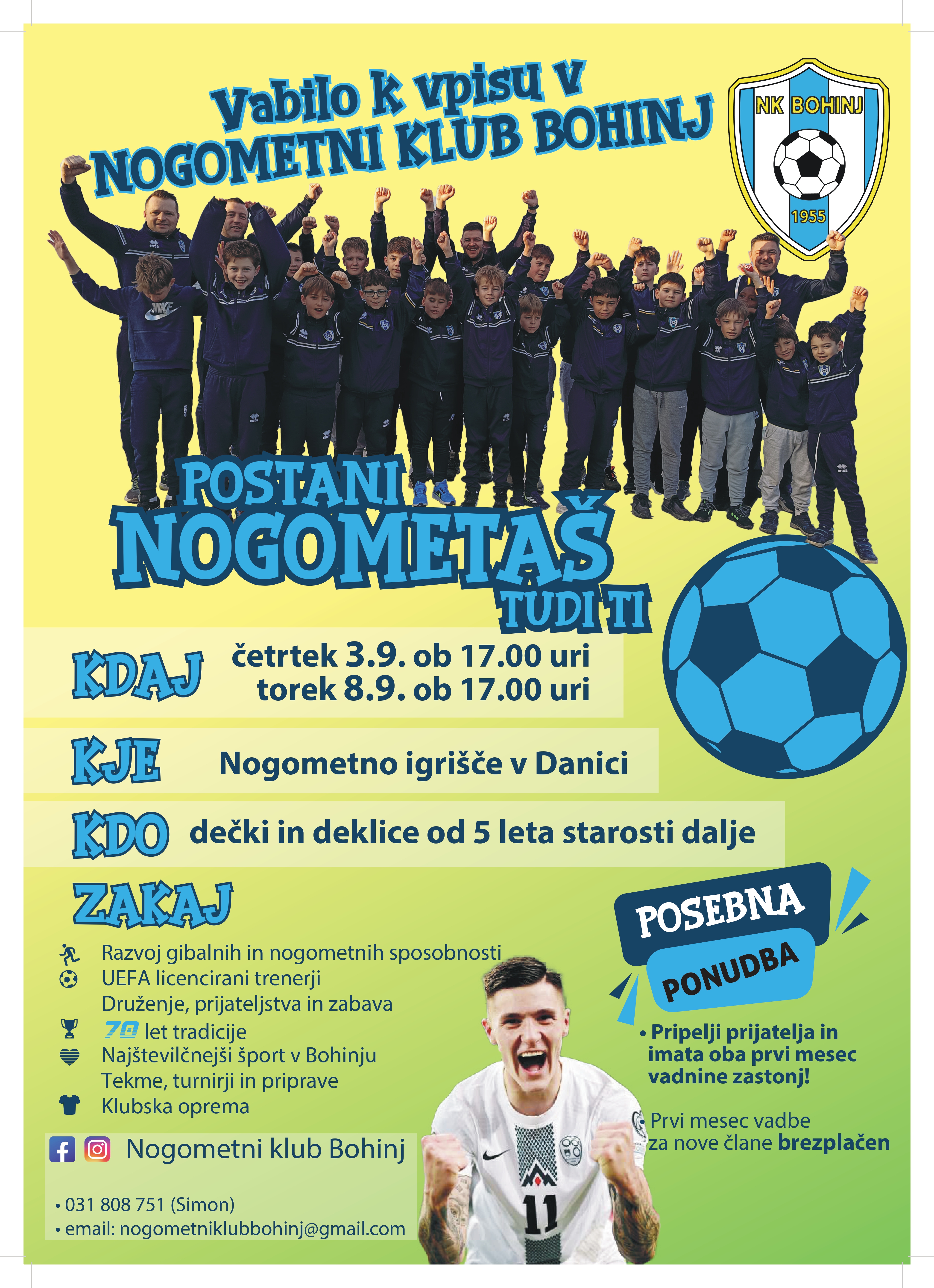 Vpis novih članov v nogometni klub